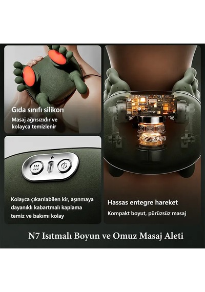 Ezere Relaxbuddy Pro Ovmalıısıtıcılı İnsan Eli Şeklinde Şarjlı Boyun Masaj Aleti- 5775