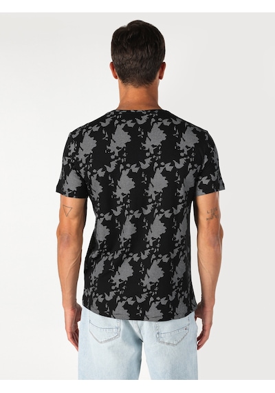 Colin'S Regular Fit Bisiklet Yaka Baskılı Siyah Erkek Kısa Kol Tişört Cl1064510_Q1.V1_Blk