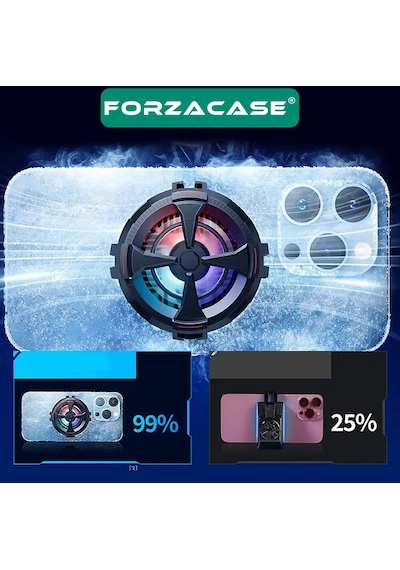 Forzacase Asus Rog Phone 5 Uyumlu 5500 Rpm Kablolu Rgb Işıklı Manyetik Soğutucu Fan - Fc560
