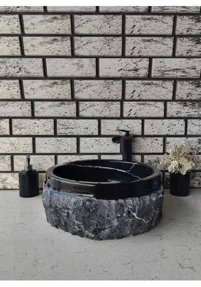 Toros Siyahı Patlatma Mermer Lavabo