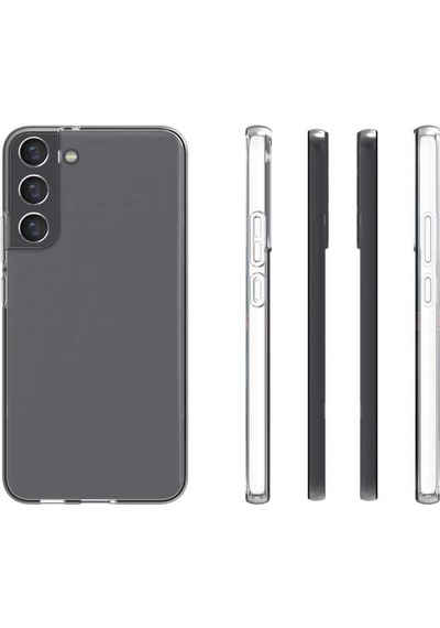 Samsung Galaxy Uyumlu S22 Plus Kılıf Şeffaf Silikon Hibrit Case Kapak Renksiz