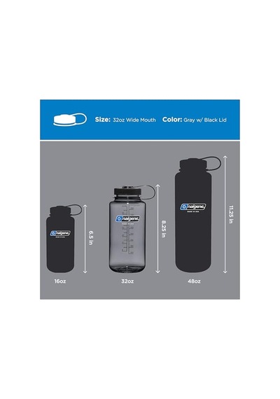 Sustain Tritan Bpa İçermeyen Su Şişesi,%50 Plastik Atıktan, 900 Ml, Geniş Ağız, Gri Siyah Kapaklı Çok Renkli