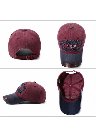 Valkyrie Original The Black Nakışlı Unisex Beyzbol Şapkası Vintage Eskitme Pamuk Ayarlanır Lacivert
