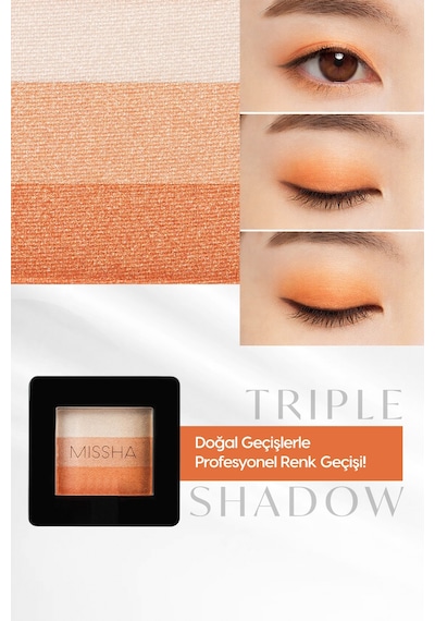 Yumuşak Dokulu, Dökülme Yapmayan 3 Renkli Göz Farı Triple Shadow No.8 Orange Parade 8