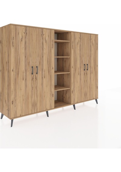 Hyperion Dolap 12 Raflı 4 Kapaklı 220x44x163 Çam-çam Çam-çam