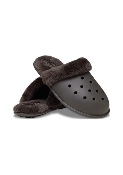 Crocs Classic Fuzz Scuff Terlik Kahverengi