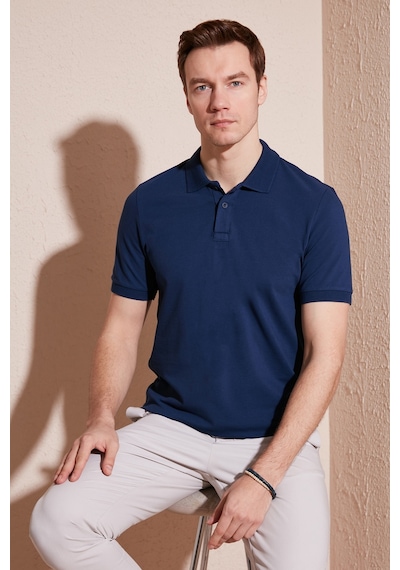 Buratti Pamuklu Regular Fit Düğmeli Erkek Polo Yaka T Shirt 5902739 Indigo