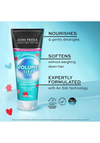 John Frieda Volume List Hacim Veren Saç Bakım Kremi 250 Ml Sku: Smg8690010432254
