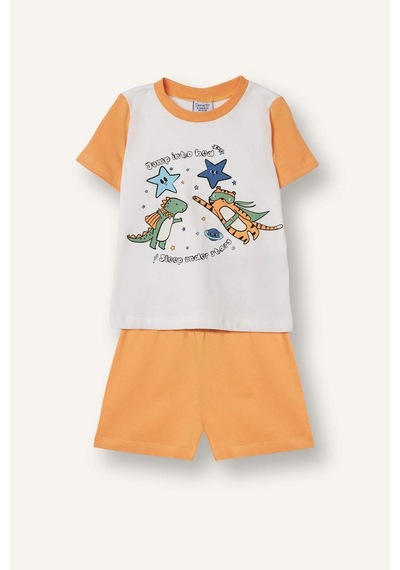 Defacto Dinazor Desenli 2li Ecru Pijama Takımı Erkek Bebek H8218a526hser105 Ekru-er105