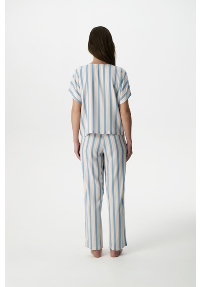 Penti Mavi Ella Çizgili Pantolon Pijama Takımı