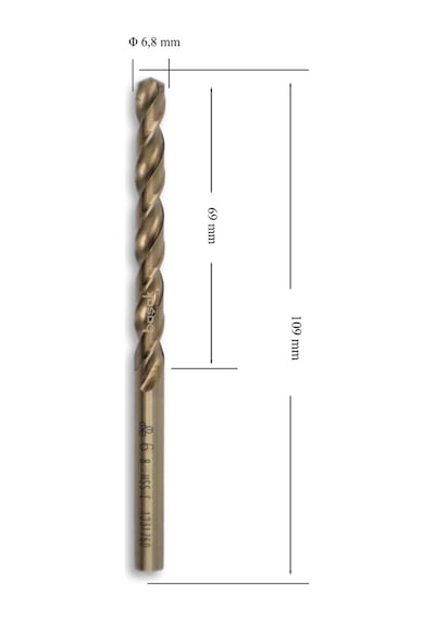 MTE 6,8 mm Paslanmaz Matkap Ucu Altın Seri HSS-E DIN 338
