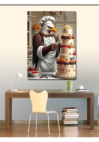 Kanvas Tablo Kartal Pastacı Ustalığı 100cmx140cm