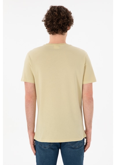 U.S. Polo Assn. Erkek Regular Fit Bisiklet Yaka Açık Haki Basic Tişört 50305924-VR183