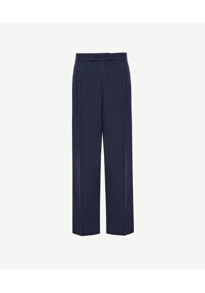 Yargıcı Pilili Keten Pantolon 25yepn3004x 004 Lacivert