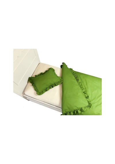 Fırfırlı Nevresim Takımı Sweet Green Tek Kişilik 2 Parça 160 X 220 Cm Yeşil