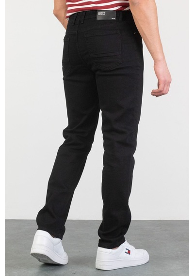 HLT Jeans Erkek Siyah Yıkamalı Regular Fit Boru Paça Likralı Jean Kot Pantolon Oscar