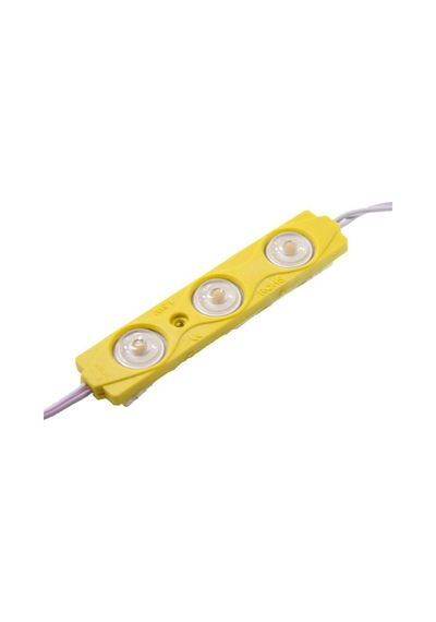 25 Adet Sarı 12v 1.5w 3 Ledli Mercekli Parmak Led Modül 2835 Smd