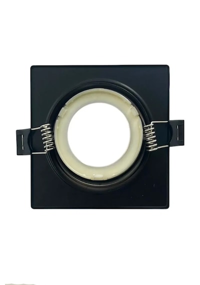 7w 3 Renkli Sıva Altı Kare Metal Siyah Krom Kasa Oynar Başlıklı Gu10 Led Spot 2 Adet Siyah - Krom