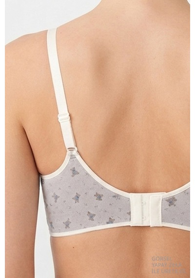 Cottonill Seamless Bra - Mireva Gri Lazer Kesim Rib Dokulu Ayıcık Desenli Balensiz Kadın Sütyen Cottonill Seamless Bra - Mireva Gri Lazer Kesim Rib Dokulu Ayıcık Desenli Balensiz Kadın Sütyen