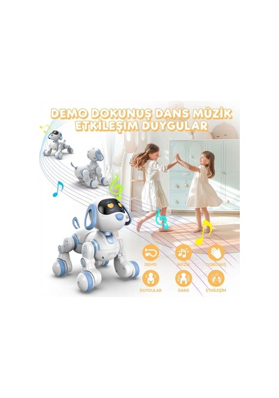 Akıllı Robot Köpek - Uzaktan Kumandalı, Dokunmatik, Programlanabilir, Dans Eden Eğitici Oyuncak Çok Renkli