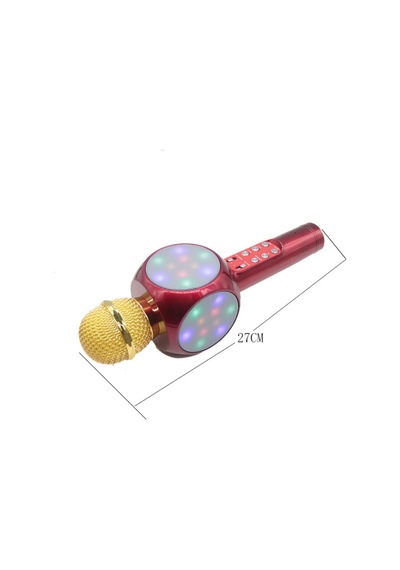 Ws-1816 Bluetooth Speaker Karaoke Mikrofonlu Kablosuz Hoparlör Hafıza Kartı Ve Usb Girişli Şarjlı Rgb Led Işıklı Müzikçalar