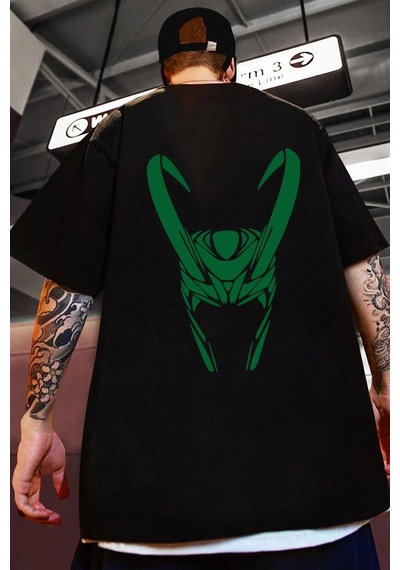 Flood Of Style Unisex Floki Baskılı T-shirt Siyah