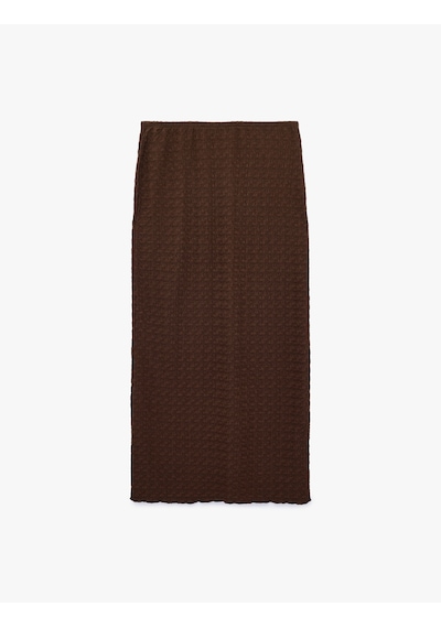 Koton Bürümcük Kumaş Dokulu Slim Fit Midi Kalem Etek Kahverengi 6sak10299ek Kahve Koton Bürümcük Kumaş Dokulu Slim Fit Midi Kalem Etek Kahverengi 6sak10299ek Kahve