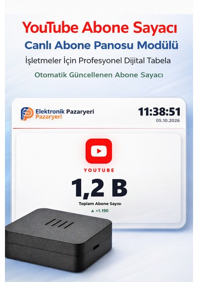 Youtube Abone Sayacı Canlı Abone Panosu İşletmeler İçin Profesyonel Dijital Tabela Otomatik Güncellenen Abone Sayacı