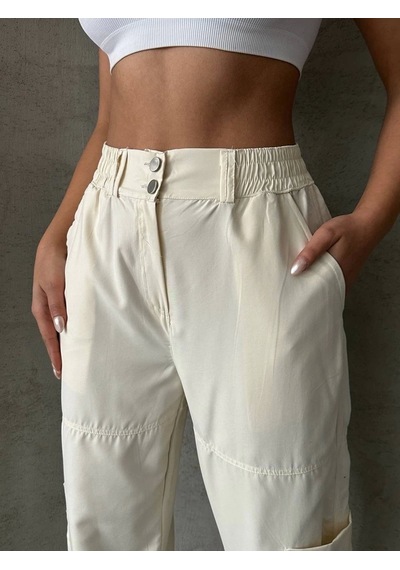Kazax Jogger Lastik Paça Pantolon Bej