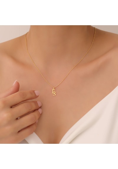 Vaoov 925 Ayar Gümüş İki Harfli Minimal Kolye