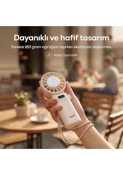 Xenon Smart Peltier Buz Soğutmalı El Vantilatörü 100 Kademe, 3600mah, 8300 Rpm, Usb-c, Askılı