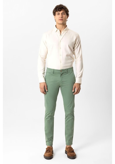 Back And Bond Yeşil Slim Fit Pamuklu Yan Cep Chino Pantolon Çok Renkli