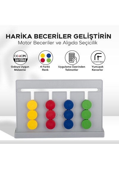 Thinkmaster Rubik Abaküs Montessori Renk Eşleştirme Oyunu Dijital Oyun Kartları İle Destekli