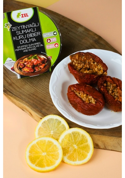 Kuru Biber Dolması Zeytinyağlı Sumaklı 200 G X 3 Adet Ödüllü Dolma, Geleneksel Türk Lezzeti