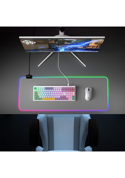 Pure Kablolu Oyuncu Klavyesi Rgb Aydınlatmalı Beyaz/gri