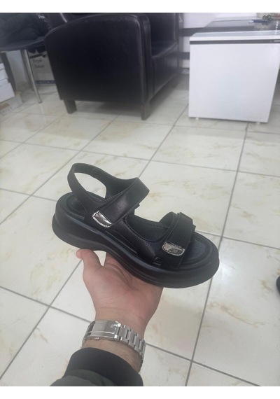 Markasende Bonita Kadın Çırtlı Kalın Taban Günlük Rahat Sandalet Siyah