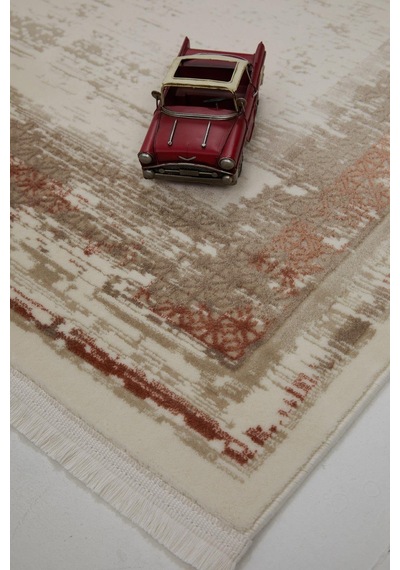 Çam Halı Lizbon 4502 Taba Enti Halı Modern Eskitme Desenli Makine Halısı