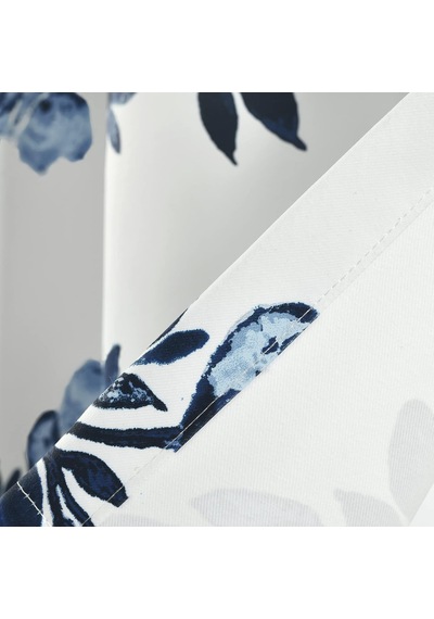 Lexroo Tanisha Oda Karartma Pencere Perdesi Saçağı, 45,72 Cm U X 132,08 Cm G, Lacivert Ve Beyaz