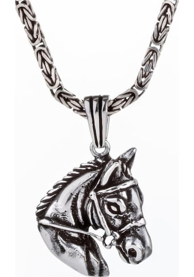 At Model Kral Zincirli Erkek Gümüş Kolye 493770455