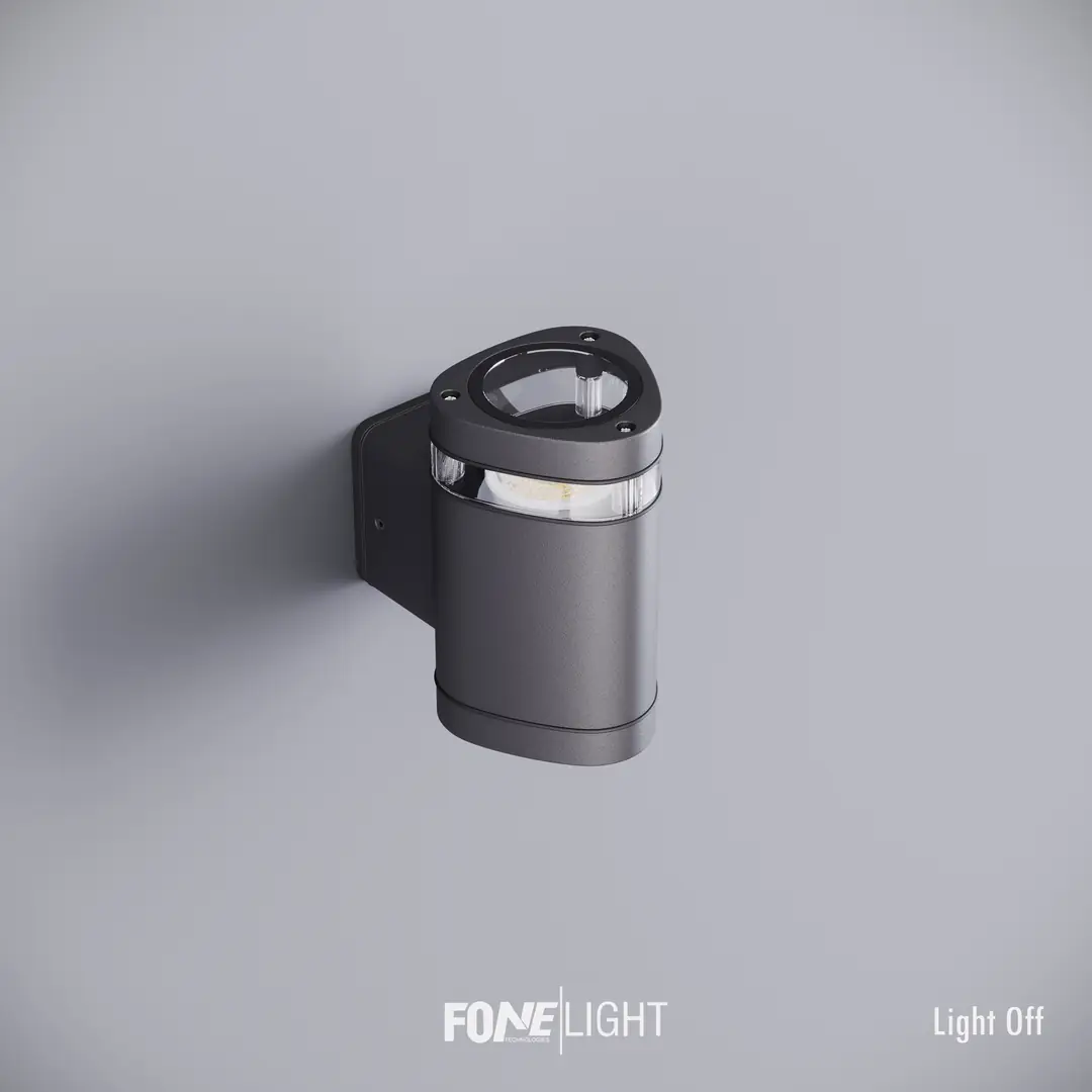 Fonelight Gala Mono Camlı Alüminyum Tek Yönlü Duvar Aydınlatma Aplik Antrasit