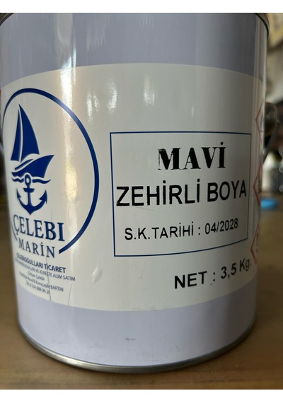 Çelebi Marin Sezonluk Zehirli Boya Mavi 3.5 Kg