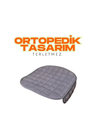 Antrasit Kadife Yüzeyli Araba Oturak Minderi Kaymaz, Ön/arka Koltuklara Uyumlu