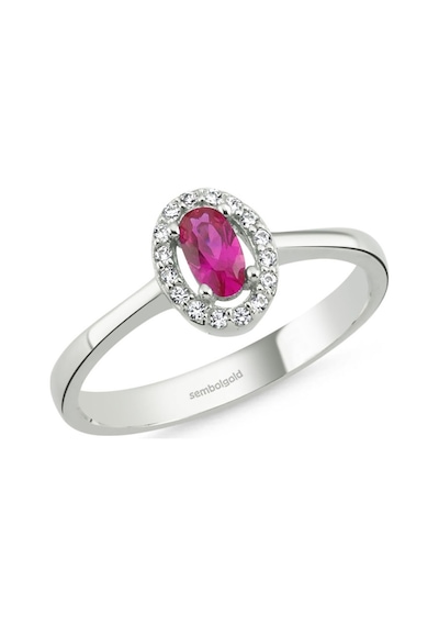 Anturaj Altın Yüzük 0.30 Karat Oval Ruby Taşlı 330534572