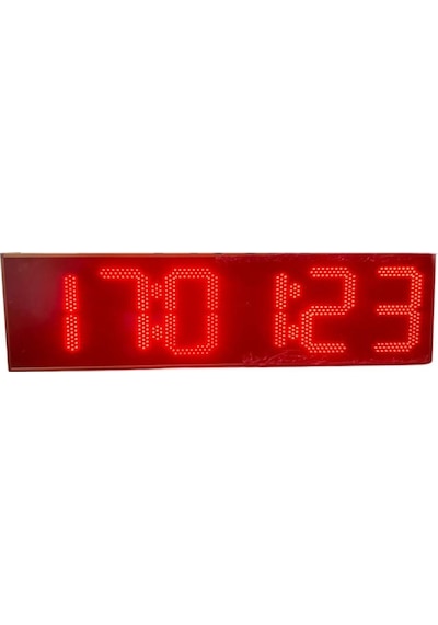 Ledli Saniyeli Dijital Saat Kasa: 140x40 Cm - Kırmızı