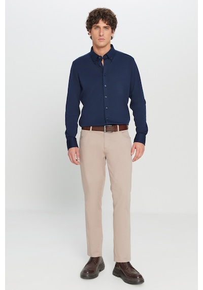 AC&Co / Altınyıldız Classics Slim Fit Dar Kesim Pamuklu Esnek Chino Erkek Pantolon Bej