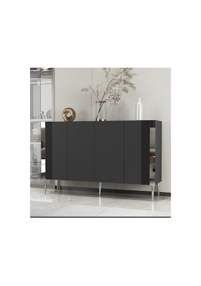 Dream 120 Cm Konsol Tv Sehpası Çok Amaçlı Dolap Antrasit-gümüş Antrasit-gümüş