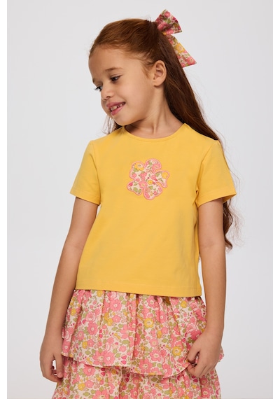 Panço Liberty Kumaş Kız Çocuk Tişört Sarı 5621GK05007