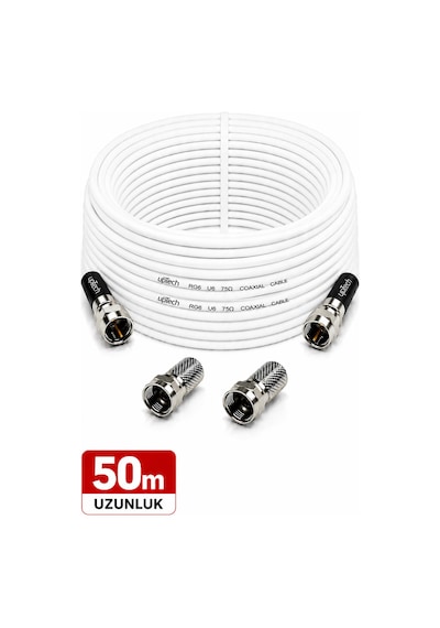 Uptech Hd Uydu Anten Kablosu 50 Metre F Konnektörlü Full Hd 4k Tv Kablosu