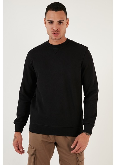 Buratti Pamuklu Relaxed Fit Bisiklet Yaka Erkek Sweat 5905453 Siyah