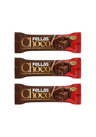 Çikolata Kaplı Meyve Bar Double Kakao 35gr X3